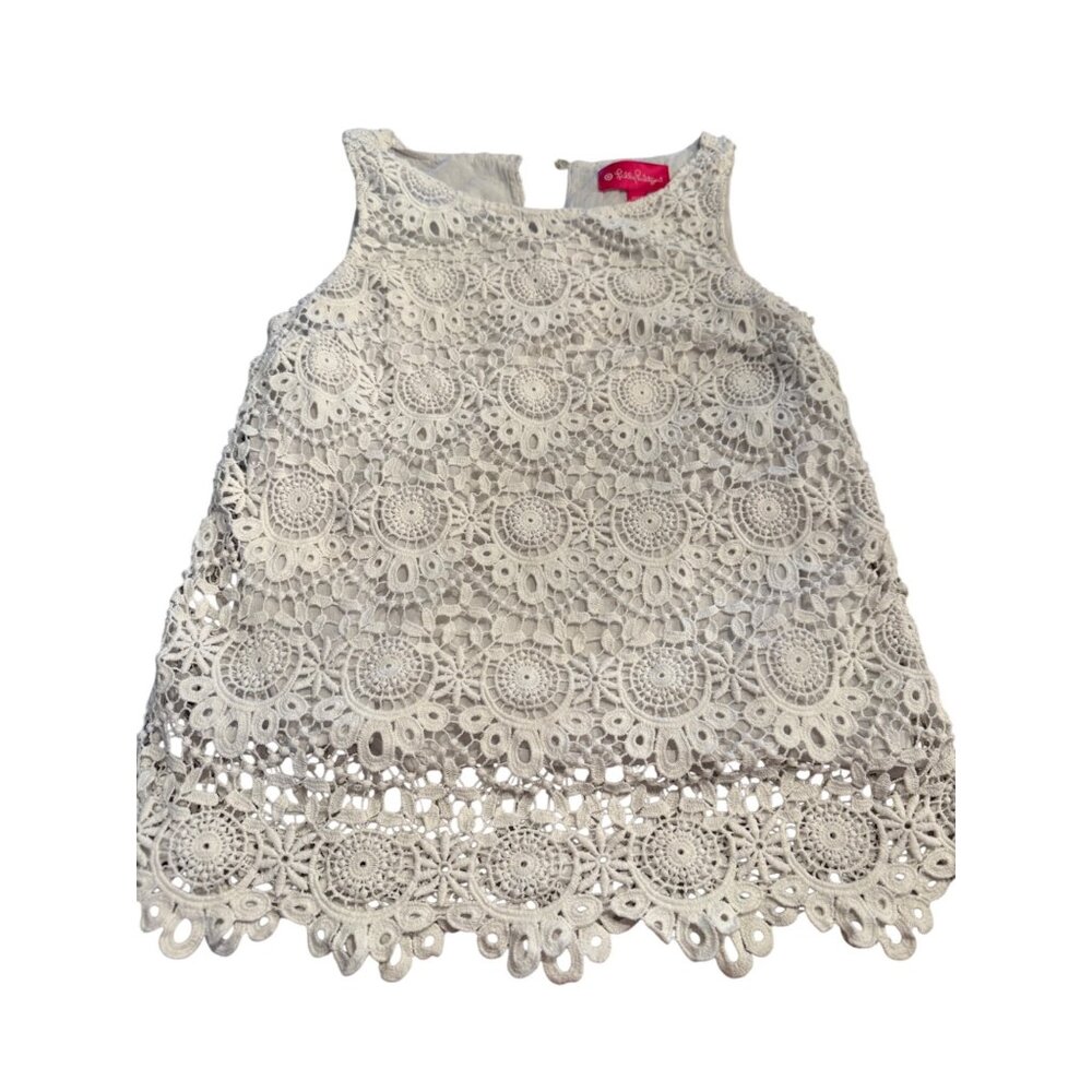 Lilly Pulitzer White lined Sleeveless Lace Top XS cottagecore Feminine coquette